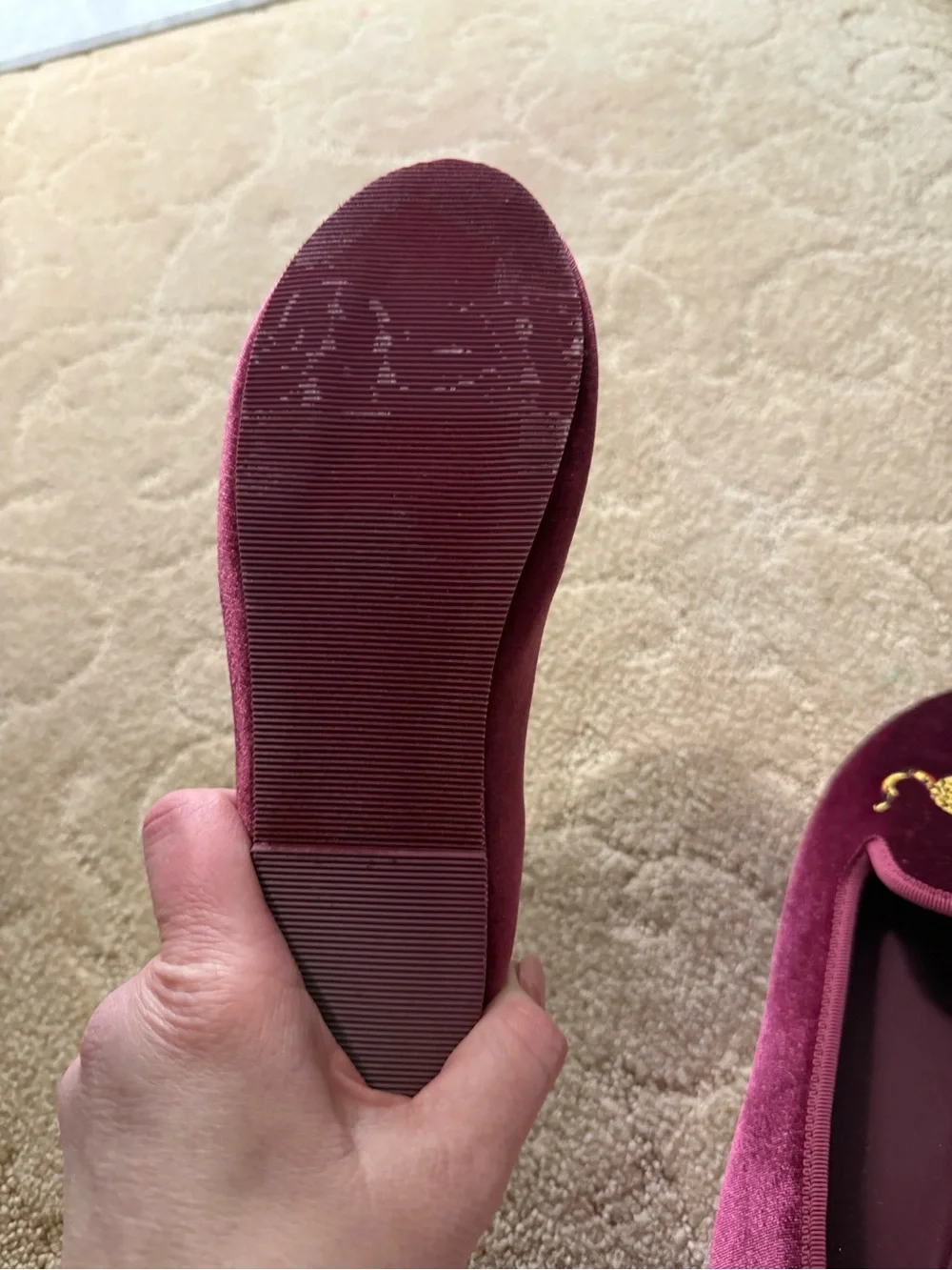 J. Crew Burgundy Velvet Leopard Appliqué Slip-On Flats NEVER WORN NWOT